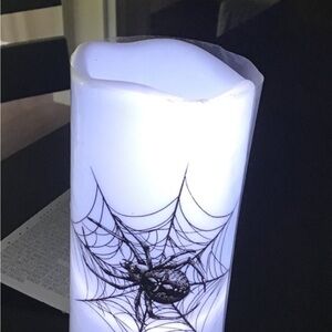 Spider Web LED Candle - White